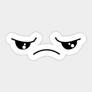 Cute Kawaii Anime Angry Face Mouth Sticker